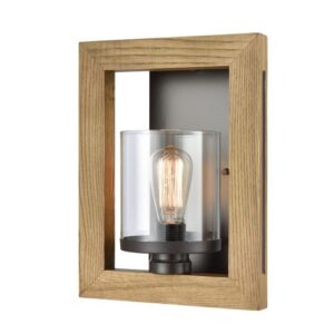 Meti Warm Chestnut Wood Wall Light