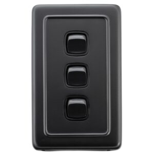 3 Gang Flat Plate Rocker Switch
