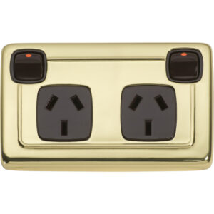 2 Gang Flat Plate Rocker Switch