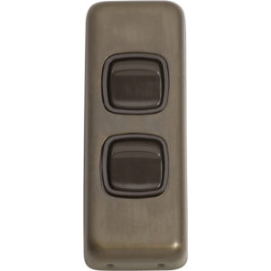 2 Gang Flat Plate Rocker Switch