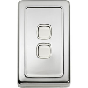 2 Gang Flat Plate Rocker Switch