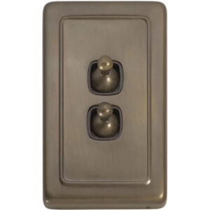 2 Gang Flat Plate Toggle Switch