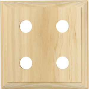 Quad Switch & Socket Wood Blocks Traditional