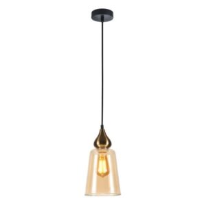 Jerez1 Interior Bronze Amber Glass Pendant Light