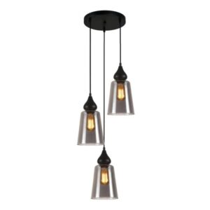Jerez2 Interior Black Smoke Glass Pendant Light