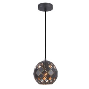Tuile Interior Embossed Tiled Iron Pendant Light