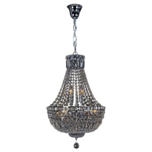 Classique 5 Light Basket Chrome Chandelier