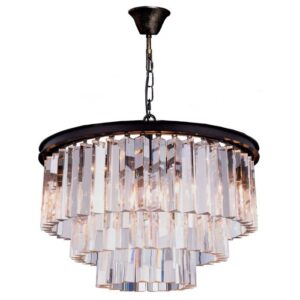 Odeon 6 Light Crystal Glass Bronze Chandelier