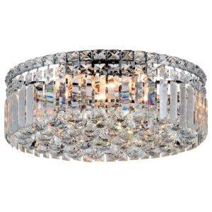 Rotondo Medium Flush 5 Light Crystal Glass