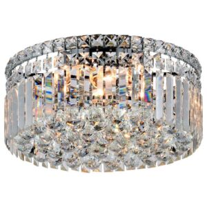 Rotondo Small Flush 3 Light Crystal Glass