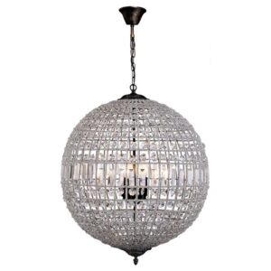 Marseilles 3 Light Ball Crystal Glass Bronze Chandelier