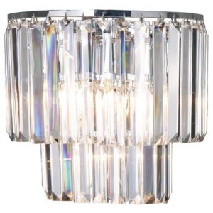 Celestial 2 Light 2 Tier Crystal Glass Wall Light