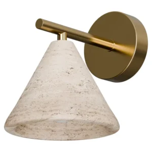 Orville Travertine Stone Cone Wall Light