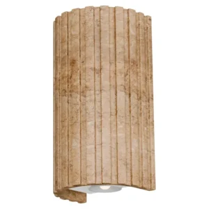 Orville Travertine Stone Reeded Up/Down Wall Light